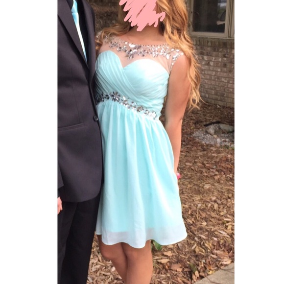 ice blue sequined homecoming dress