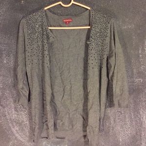 Charcoal Gray Bedazzled Cardigan