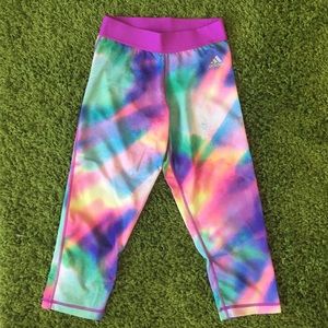Adidas techfit pastel rainbow capri leggings XS