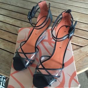 Via spiga black and lucite wedge heel 8.5