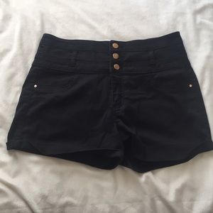 Black stretchy high waisted shorts