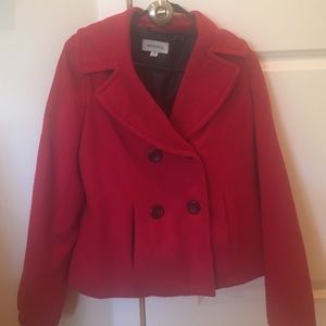 Short Red Pea Coat