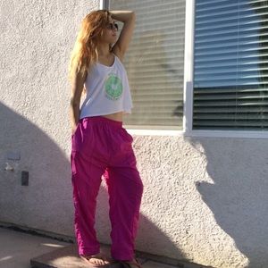 Pink windbreaker sweatpants