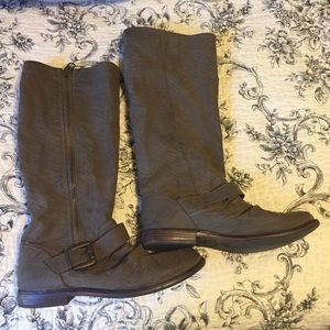 Taupe Colored Zip Up Boots