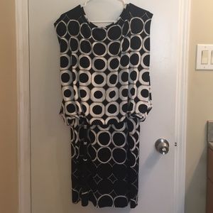 Black and white graphic dress