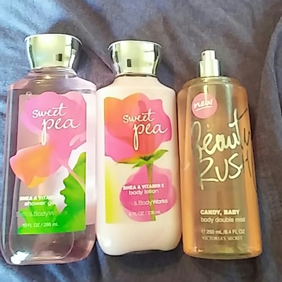 Sweet pea lotion and body wash, vs perfume