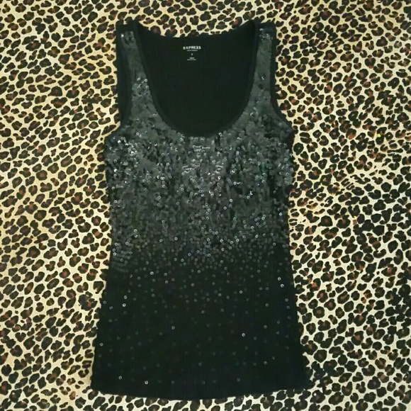Express Tops - SALE! Express Black Sequin Tank NWOT