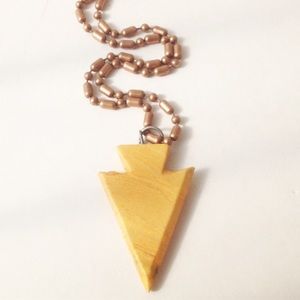 Yellow Onyx Arrowhead Necklace