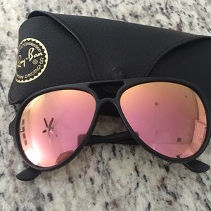 Rayban rose gold mirrored glasses