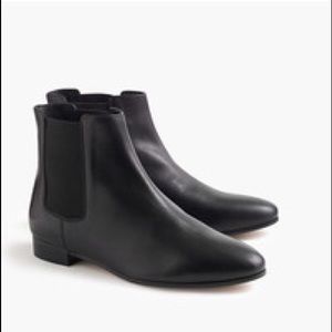 J Crew Chelsea black leather boots, size 9.5