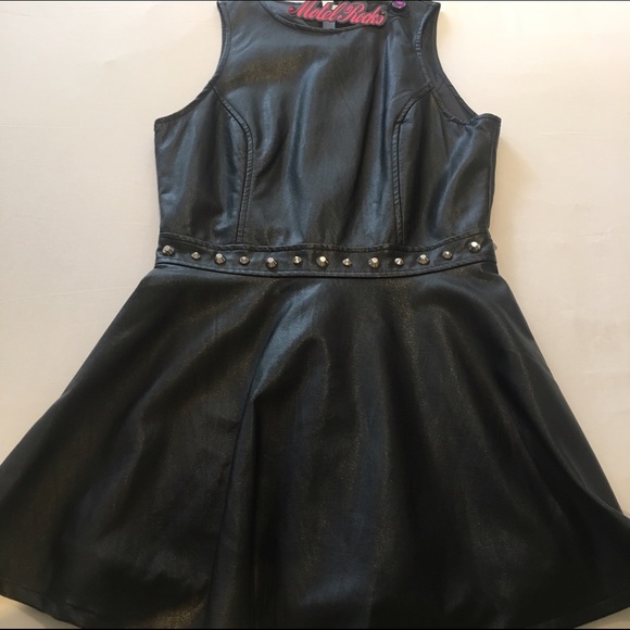 ❌SOLD❌💥MOTEL ROCKS💥Faux Leather Skater Dress - Picture 3 of 4