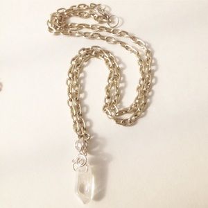 Angel Aura Quartz Silver Necklace