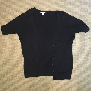 Black short sleeve cardigan