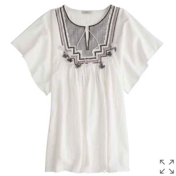 J. Crew Beaded Tassel Tunic / Coverup