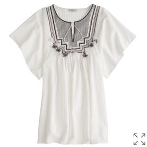 J. Crew Beaded Tassel Tunic / Coverup