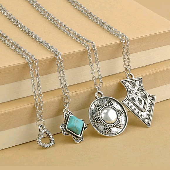 Boho 4 piece necklace - Picture 2 of 4