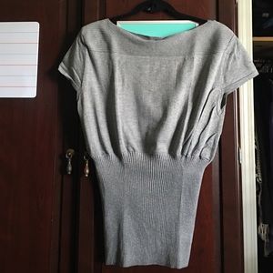Gray Short Sleeve Sweater
