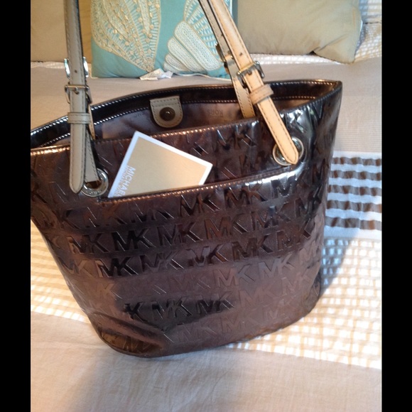 Metallic  (Rose Gold) Michael Kors Tote Handbag
