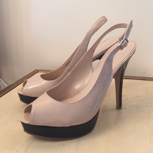 Enzo Angeolini Nude & Black Stilettos sz 9.5