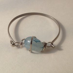 Blue Quartz Silver Bracelet
