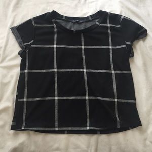 Black windowpane crop top