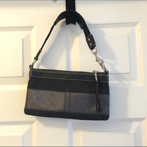Black and silver Coach Purse