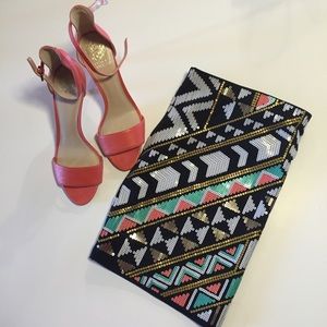 Gently used Express Tribal Print Sequin Skirt