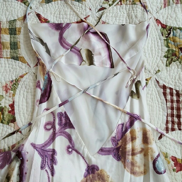 BCBGMaxAzria Silk Sequin Beaded Dress Size S