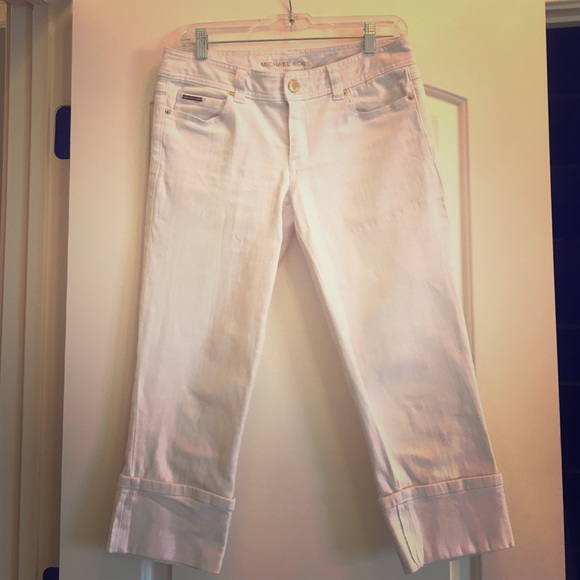 Michael Kors white cropped jeans