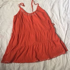 Orange spaghetti strapped top