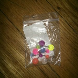 Bundle of 6 glow-in-the-dark navel barbells