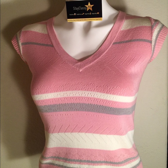 Pink v neck top