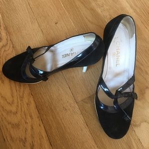 Chanel black and white heels
