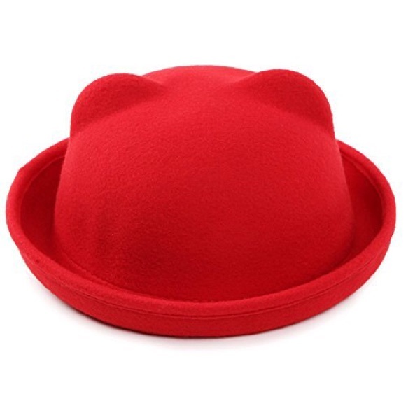 ๐จlast one ๐จ๐Kitten bowler ear hat๐ป RED๐๐ - Picture 2 of 3
