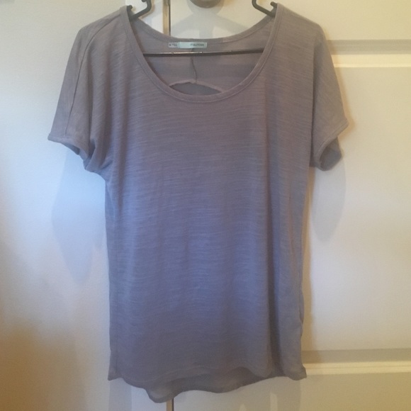 Maurice's Gray Top with Sheer Back