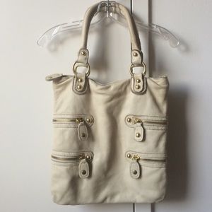 Linea Pelle cream leather shoulder bag