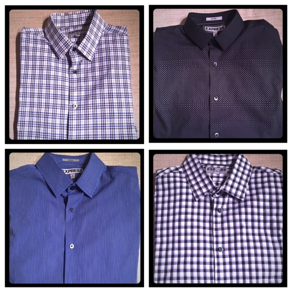 Bundle of 4 Express Mens (medium) button up shirts