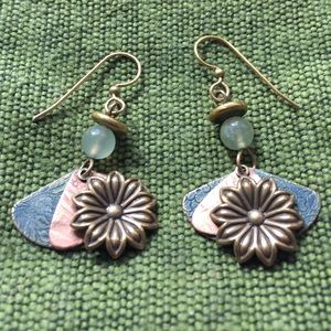 Layered earrings with bead