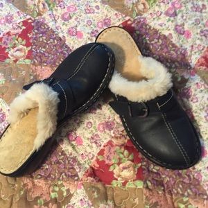 Leather easy spirit slip on shoes