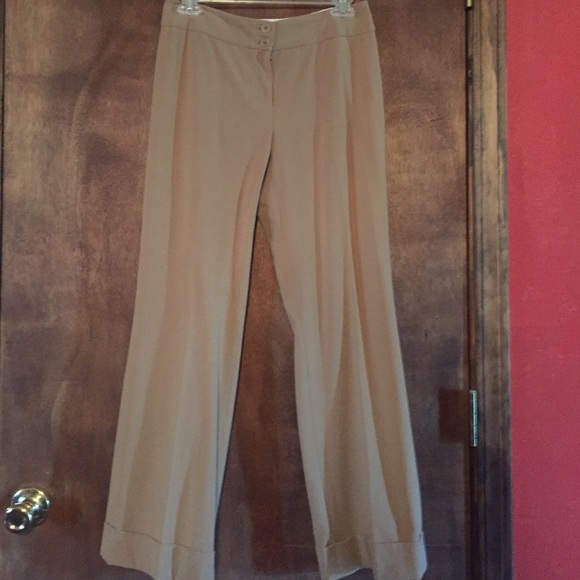 Tan Petite Sophisticates stretch slacks Sz4