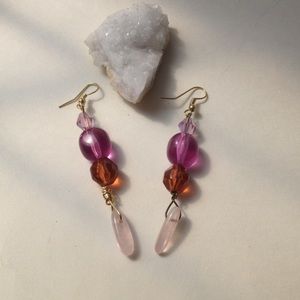 Rose Quartz Dangle Earrings