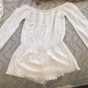 White off the shoulder romper