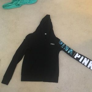 Black vs pink hoodie