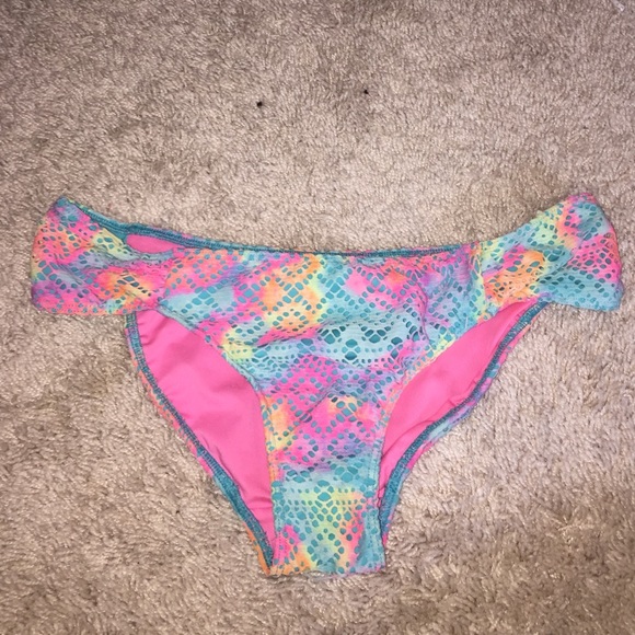 Pink bathing suit bottoms.