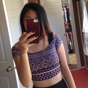 Tribal print crop top. Worn only once!
