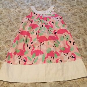 Girls pink flamingo dress