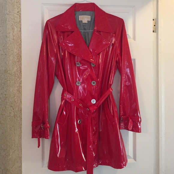 Fire Red Michael Kors Rain Jacket