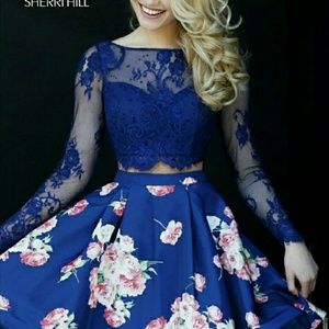 Sherri Hill Blue Two Piece Short Dress 32323