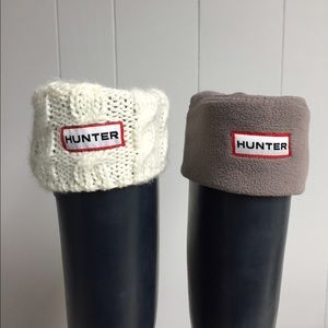 Hunter cream cable knit socks
