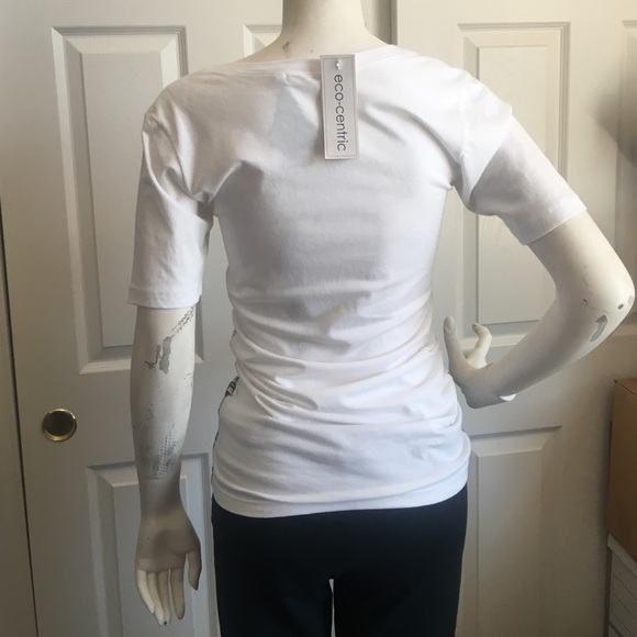 Eco-centric Organic Cotton SS Deep V-Neck Tee. - Picture 3 of 3